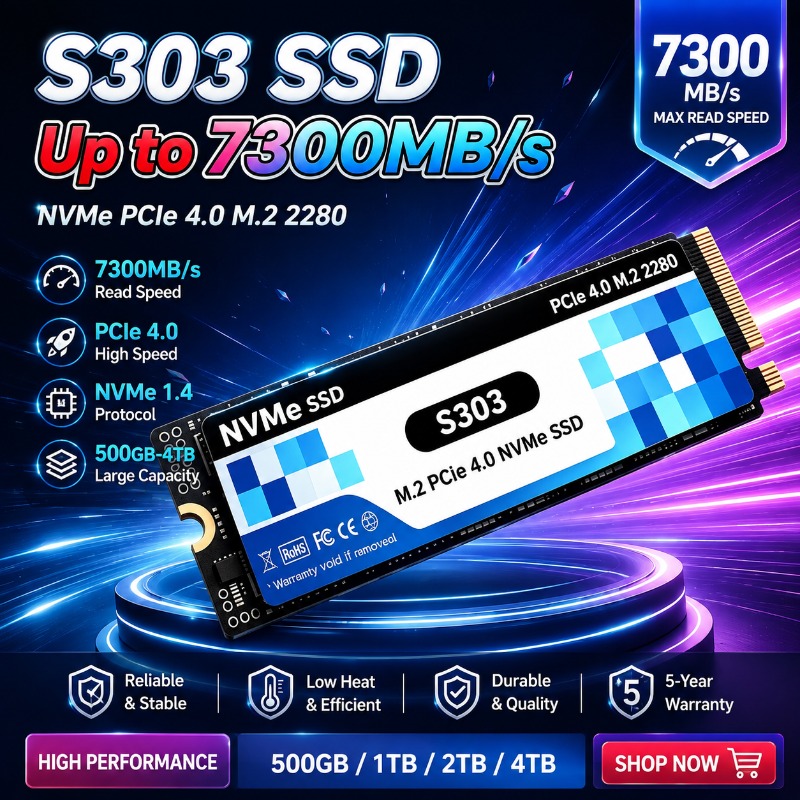 M.2 Nvme 4Tb Pcie 4.0 Ssd - S303 M.2 NVMe, внутренний SSD-накопитель объемом